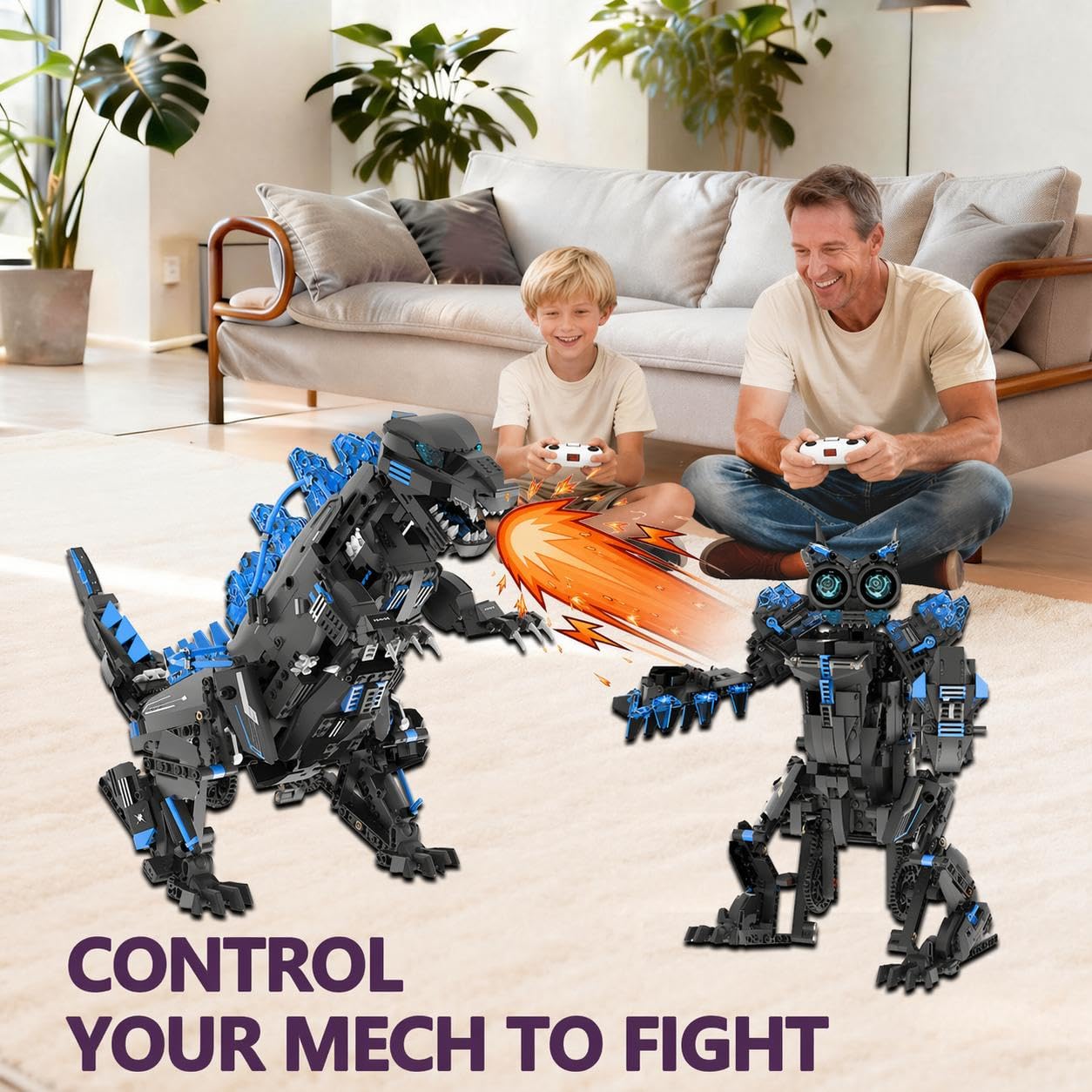 Kids Education App Free - 5つの機能が1つになった変形可能なSTEMロボット恐竜組み立てキット – プログラミング可能なDIYロボティクスセット – アプリとリモコンで操作可能 –