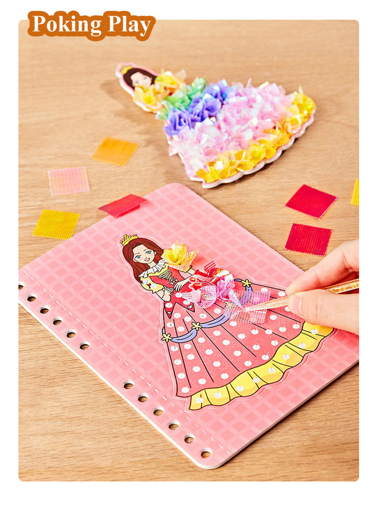 Kids Education Material - DIY 絵画ステッカークラフトおもちゃ子供アート女の子突くプリンセス手作り教育魔法の子供のギフト