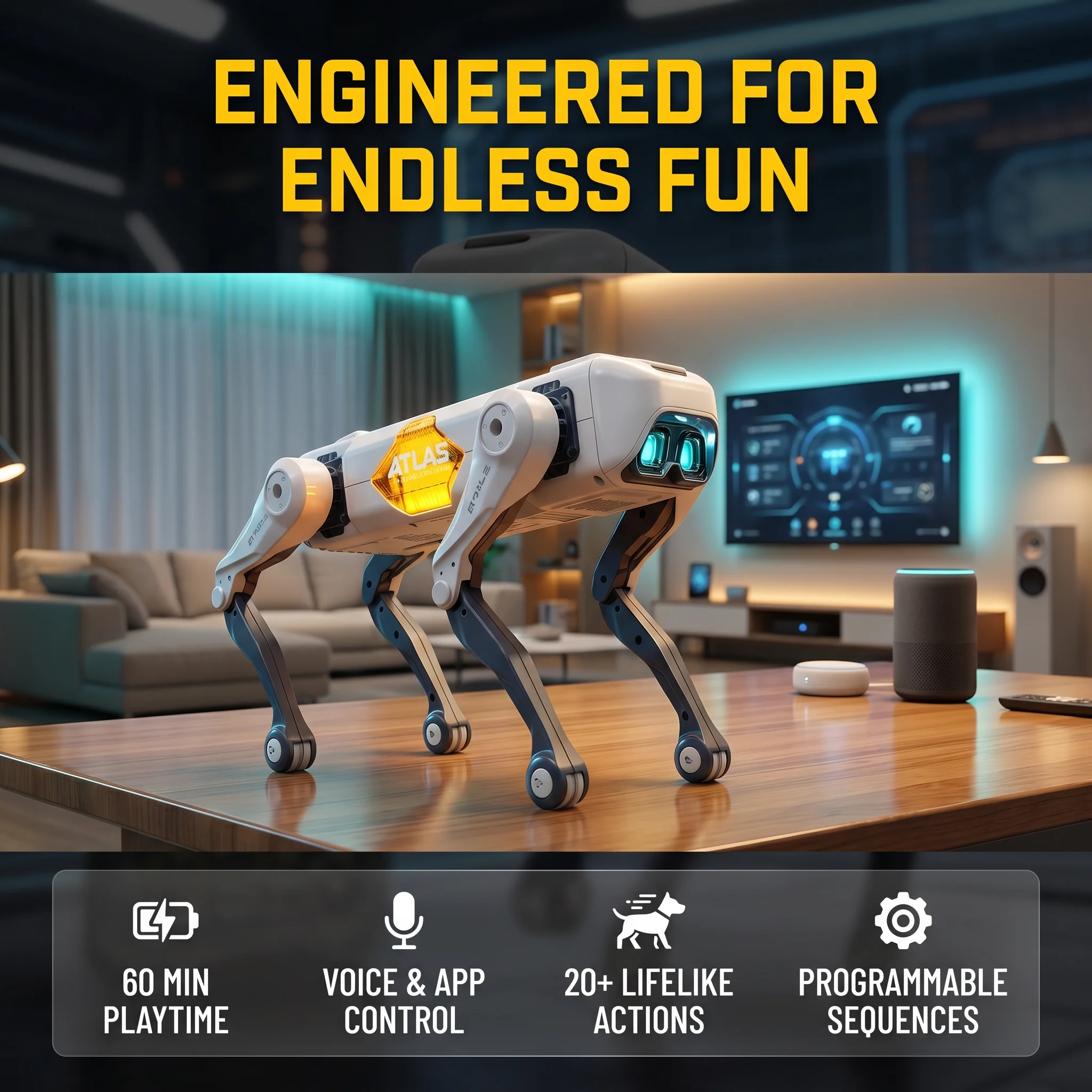 Kids Educational Game - AIスマートロボット犬、音声＆アプリ制御、プログラミング、ダンス、歌、1200mAhバッテリー搭載、子供向けギフト＆コンパニオン
