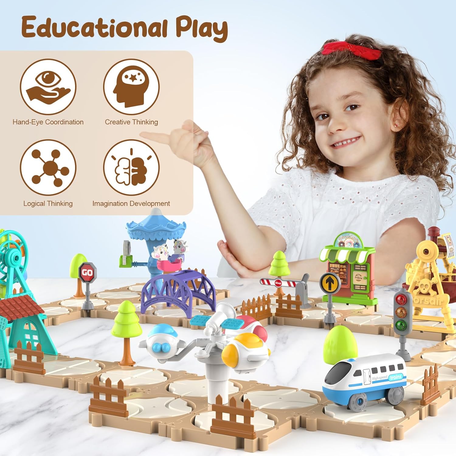 DIY パズルトラックカーセット組み立てシーンレールトレイン - Game Educational For Kids Free のレビューと価格