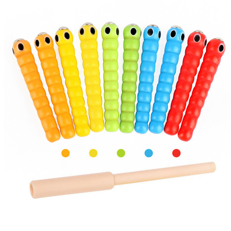 モンテッソーリ教育木のおもちゃ杖ワームキャッチワームゲームイ - Kids Education Material のレビューと価格