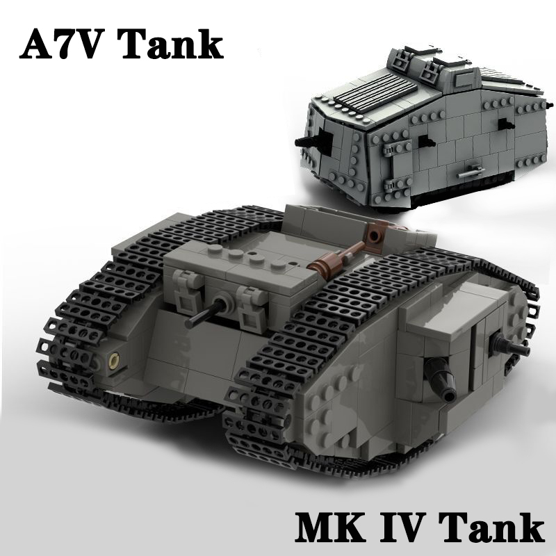 ドイツ軍A7V戦車組み立てブロックセット MK IV戦車兵士 - Kids Education In Germany のレビューと価格