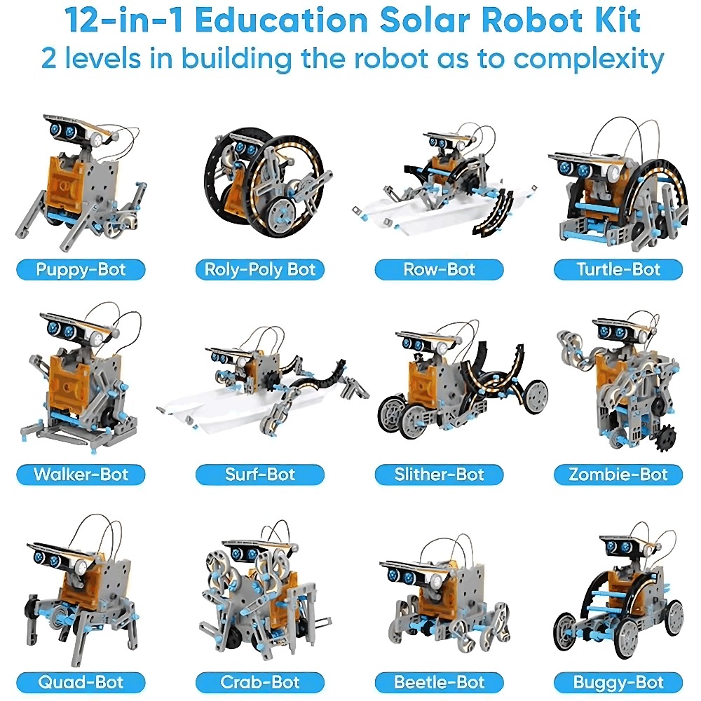 ソーラーロボットビルディングブロック 12 in 1 科学実 - Kids Education Material のレビューと価格