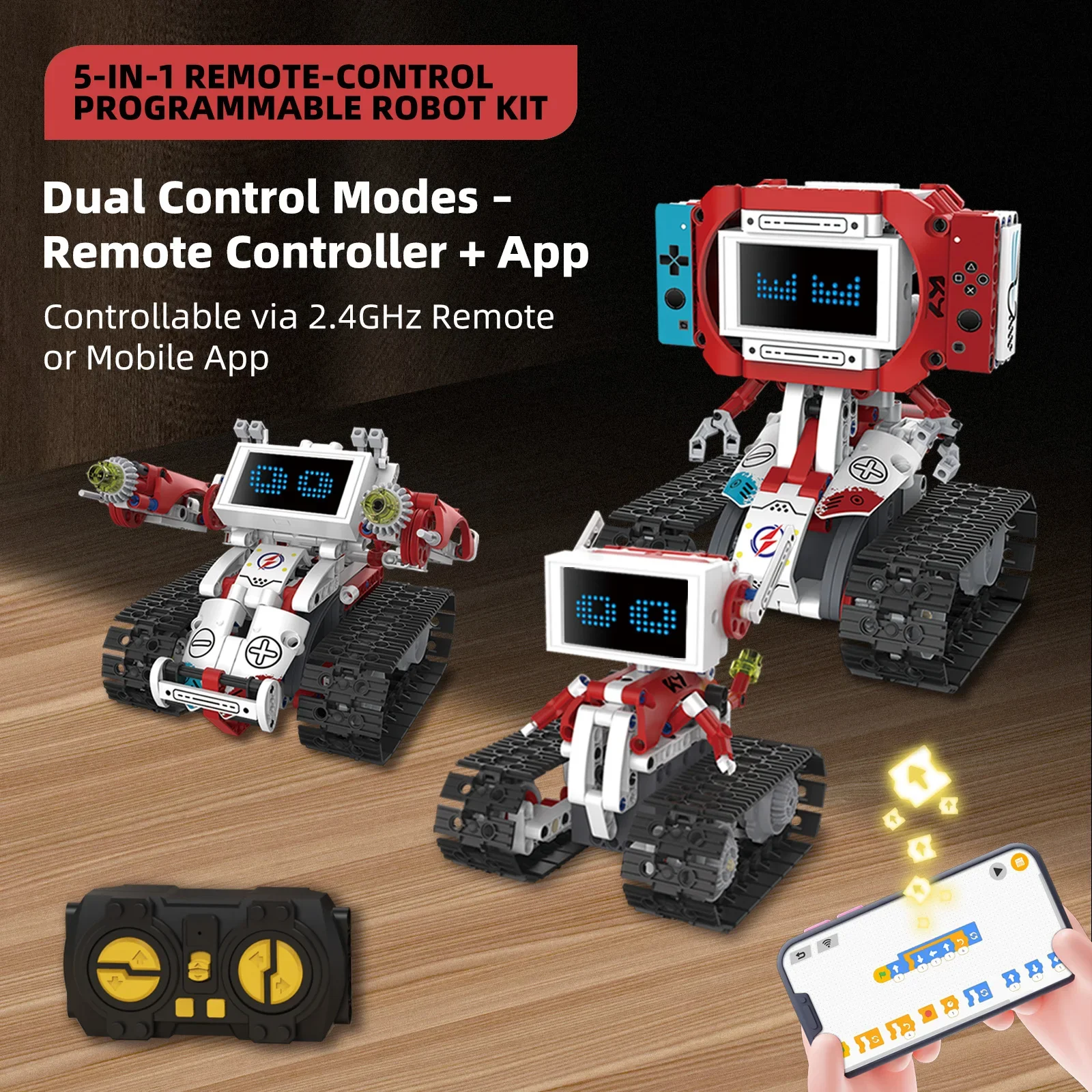 5つの機能が1つになった変形可能なRCロボットカー組み立てブ - Kids Education App Free のレビューと価格