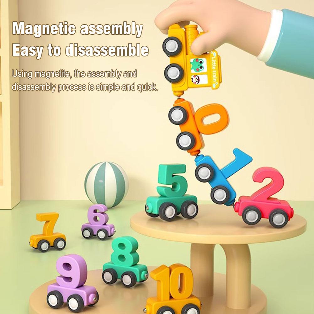 モンテッソーリ教育玩具 トレインセット 木製 磁石式 数字ト - Kids Educational Game のレビューと価格