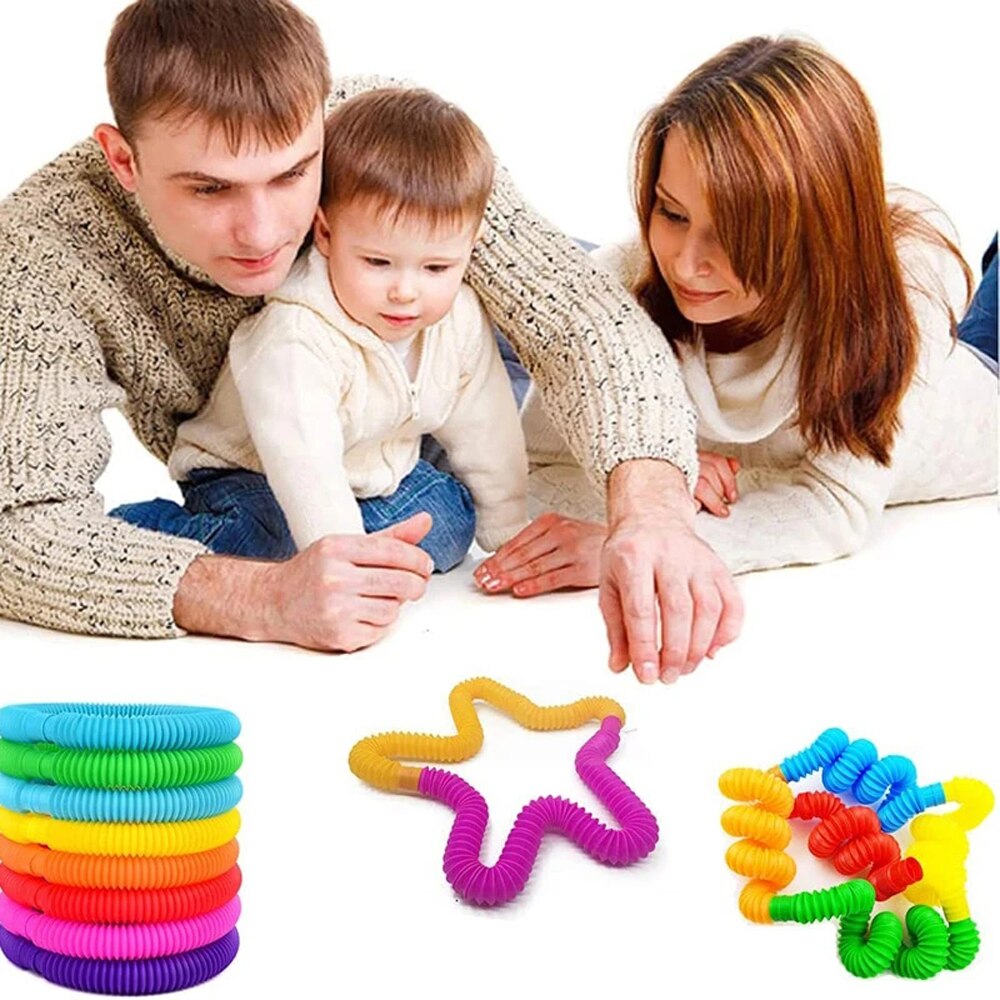 8個カラフルな伸縮チューブポップチューブストレッチチューブコ - Kids Education Material のレビューと価格